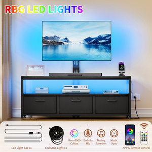 ขาตั้งทีวีสำหรับเล่นเกมพร้อมไฟ RGB LED ควบคุมผ่านแอพ ช่องเสียบปลั๊กไฟ พอร์ต USB โครงสร้างโลหะแข็งแรง สำหรับทีวีขนาด 32-65 นิ้ว เหมาะสำหรับห้องเล่นเกม - Product Image 4