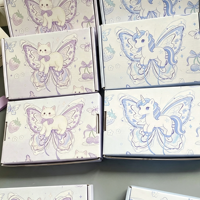 Boîtes d'expédition mignonnes en forme de papillon, de chat et d'unicorn, boîtes en papier kawaii, boîtes pour cartes à collectionner, cartes postales, petits emballages cadeaux portables