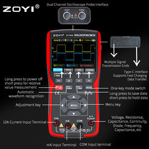 Handheld oscilloscoop-multimeter 2 kanalen voor reparatie ZOYI ZT-703S - Product Image 5