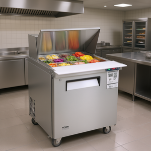 Réfrigérateur commercial Vevor 28, 1 porte, table de préparation pour sandwichs et salades avec 12 bacs - Product Image 2