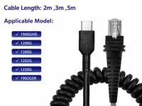 Kabel Pemindai Barcode SOTESIN Custom Coiled Type-C ke RJ50/RJ45 untuk Honeywell 1200G 1900GHD, Supplier Pabrik OEM ODM