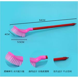 Vente directe d'usine de brosses de toilette en bois à tête carrée, brosses de toilette à long manche et poils de haute qualité. - Product Image 5