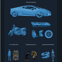 Escáner Láser de Alta Gama Shining 3D Einscan Rigil Freescan para Autos, Piezas Industriales, Impresión 3D, Escaneo de Personas, Diseño Inverso, Archivo CAD
