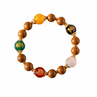 Bracelet de perles d'encens d'Osmanthus 10 mm, porte-bonheur, attirant la fortune, en Agate dorée, fait main ancien, OEM, marque privée, bijoux Zen