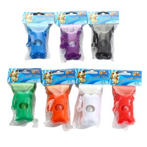 Distributeur de sacs à déjections canines portable et personnalisable, écologique, durable, en forme d'os, boîte de rangement pour déchets, couleurs unies - Product Image 1