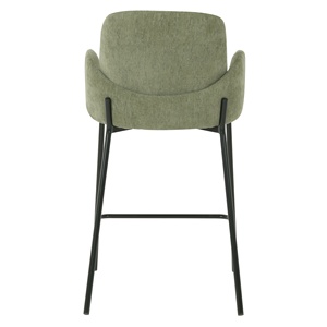 Tabourets <span class=keywords><strong>de</strong></span> <span class=keywords><strong>bar</strong></span> élégants en tissu vert avec pieds en métal noir Design ergonomique Siège arrière souple pour coin repas - Product Image 5