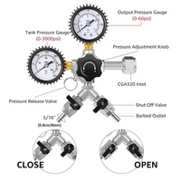 Nouveau régulateur de CO2 à deux étages CGA-320 en promotion, type Y à double sortie, deux raccords 5/16 pour brassage domestique