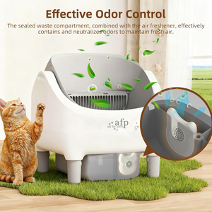 Litière pour chat autonettoyante intelligente AFP avec contrôle par application, nettoyage <span class=keywords><strong>automatique</strong></span>, dessus ouvert, bac à déchets de grande capacité, toilette pour chat - Product Image 1