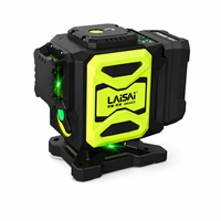 Kit de niveau laser vert DIY pour améliorations domestiques, base rotative, auto-nivelant, alimenté par 3 piles au lithium, 3 points pour la pose d'images