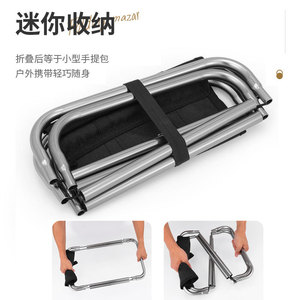 Taburete Plegable de Aleación de Aluminio 7075, 22X23.5X26 Cm, Verde Militar y Negro, Silla de Pesca Portátil para Uso en Exteriores - Product Image 2