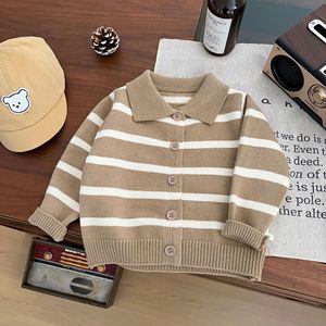 Áo len bé trai bé gái xuân thu 2025 kiểu mới, áo khoác cardigan polo thường ngày có cổ và trang trí khuy - Product Image 6