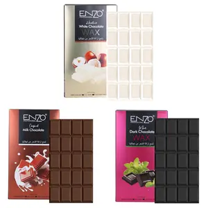 ENZO vente en gros de produits d'usine de bonne qualité, marque privée, bloc de cire dure au chocolat, cire dépilatoire pour l'épilation