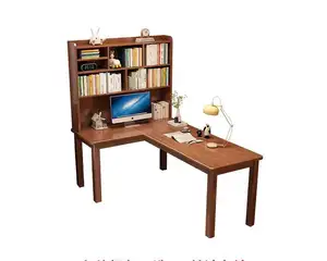 Bureau d'angle en bois massif combinaison tout-en-un table d'étude d'étudiant en forme de L chambre à coucher bureaux d'ordinateur à moitié enveloppants