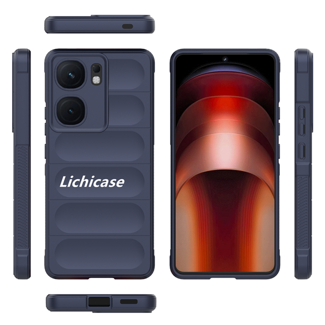 Lichicase Anti-Fingerprint Silicone TPU Soft Back Cover Case for vivo V60 V60 Lite S20 Pro T4 Ultra Fall-Proof Case