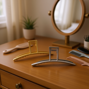 Pince à cheveux en métal 11 cm Or Argent Élégante Rectangulaire Accessoires pour cheveux pour femmes Usage quotidien - Product Image 2