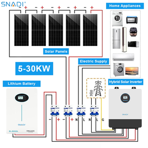 ハイブリッドオフグリッドフルセットバッテリー10kW太陽光発電オールインワン電源ソーラー20kW 3kW UPS電気家庭用エネルギー貯蔵システム - Product Image 1