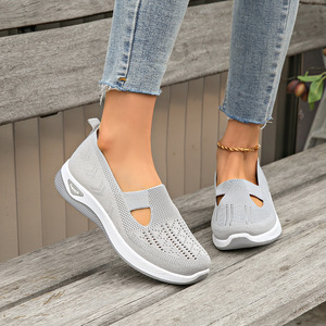 <span class=keywords><strong>Zapatos</strong></span> Casuales Transpirables de Malla para <span class=keywords><strong>Mujer</strong></span>, Zapatillas Ligeras Sin Cordones, Tallas Grandes para Caminar al Aire Libre, para Mamás Mayores - Product Image 3