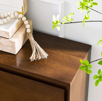 Buffet moderne couleur noyer avec 2 trous pour prises, armoire de rangement pour salon