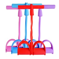 Usine 4 extracteurs de pédale de pied de tube de Latex exercice de bande de résistance de TPE pour le sport élastique de traction de gymnastique de bodybuilding