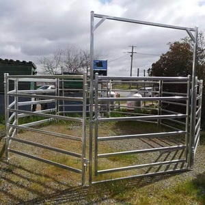 Hoa Kỳ Phong Cách 5ft Gia Súc Cao Tấm Điều Kiện Mới PVC Tráng Gang Khung 8ft Chiều Rộng Chăn Nuôi Bảng Điều Chỉnh Trang Trại Hàng Rào Trellis Cổng - Product Image 1