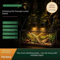 Support de lampe pour animaux de compagnie, réglable, sans perçage, avec support triangulaire universel pour dragons barbus, geckos, tortues, à fixation supérieure en verre