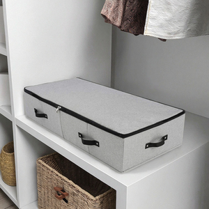 Hot Selling <strong>Fabric</strong> Zippered <strong>Underbed</strong> <strong>Storage</strong> Organizer with Handles Bed <strong>Storage</strong> Container for Clothing Tools in Garage <strong>Storage</strong> - Product Image 1