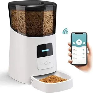 6L Automatic Cat Feeder Cat Dry Food Dispenser for Cats Slow Feeder with Smart App Recording Timing Feeding Bowl Pet Supplies