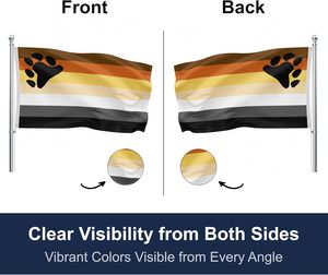 Drapeau numérique imprimé pour l'extérieur - Grand format 3' x 5' - Renforcé, résistant aux intempéries, 100% polyester avec motif de patte d'ours - Product Image 3
