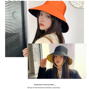 Cappello a Secchiello Monocolore Unisex per Adulti, Traspirante, in Tessuto Morbido, Pieghevole, con Tesa Larga, per Spiaggia, Uso Quotidiano, Casual, Vendita all'Ingrosso - Product Image 2
