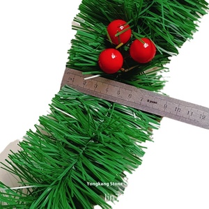 クリスマスツリー飾り卸売 赤い実 ダークグリーンリボン ティンセルガーランド - Product Image 6