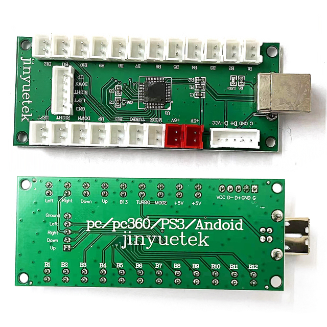 USB Arcade Joystick Encoder PCB Board Zero Delay Control Stick for PC & One Player Control Cable Coin Pusher Type