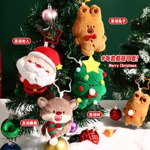 Boneka Gantungan Kunci Natal Asli Bentuk Kepala Bengkok, Mainan Penghilang Stres, Gantungan Tas Kecil, Hadiah Natal, Buatan China - Product Image 4