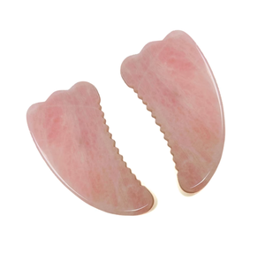 Outil de massage Gua Sha en quartz rose de grande taille, couleur rose - Product Image 2