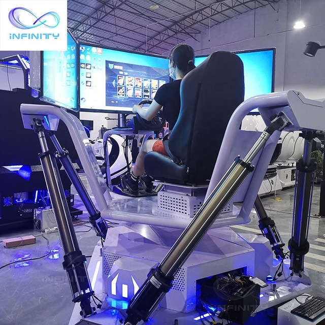 Amusement Park 6 Dof 3 Screen Racing Car Simulator 360 Degree Rotating Dynamic Simulator Racing Car for Sale