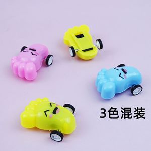 Cartone animato stampato piccolo piede tirare indietro auto di plastica tirare indietro il veicolo per i bambini a sorpresa uovo giocattoli - Product Image 2