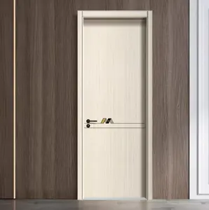 Hot Sale Interior Wooden Door Low Latest Modern Design WPC MDF PVC Wood Door For Vill