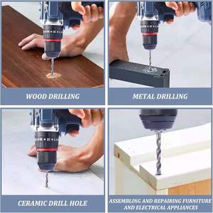 21V không chổi than không dây tác động khoan 2 Pin 2000 mAh 45 nm Mô-men xoắn tối đa 10 mm khoan bit 35 + 3 mô-men xoắn cài đặt 24 phụ kiện - Product Image 5