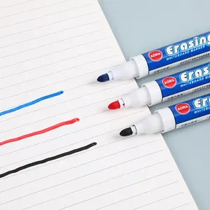 قلم ماركر أبيض متين قابل لإعادة الملء بسعر الجملة مع خاصية محو وأغراض مغناطيسية للمكتب