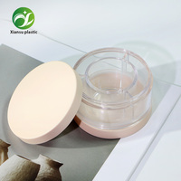 Boîte à poudre libre ronde en ABS couleur macaron neuve d'usine avec séparateur, conteneur cosmétique en plastique rechargeable