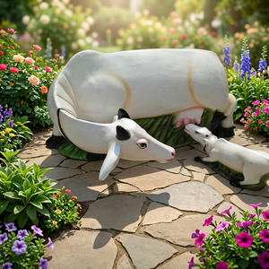 Estatua decorativa de vaca para jardín indio, de fabricante indio - Product Image 3
