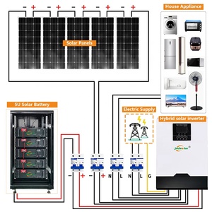 Sistemas Solares Híbridos de 5kw/8kw/10kw/15kw para Uso Doméstico, Sistema de Energía Fuera de la Red, Popular en Países - Product Image 1