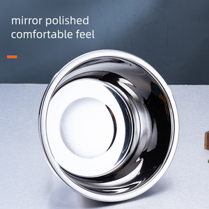 Tigela de Salada Multiuso Sustentável em Aço Inoxidável Polido, Tigela Profunda para Sopa, Utensílios para Uso Doméstico - Product Image 4