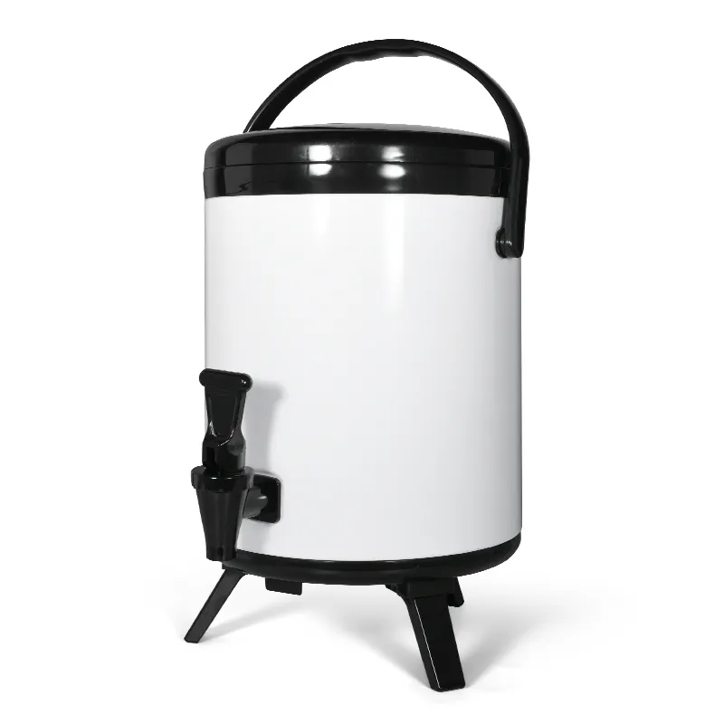 Barril de metal de aço inoxidável para preservação do calor, balde de chá com leite, isolamento térmico, bolha, barril de chá com torneira, barril de chá com leite