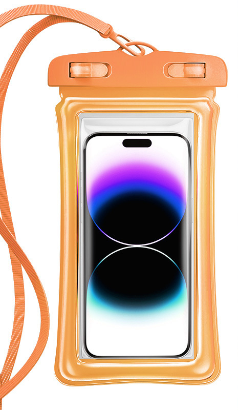 Bubble phone waterproof bag, orange.