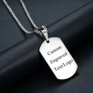 Collana con Ciondolo Tattico Impermeabile in Acciaio Inossidabile, Targhetta Identificativa Stile Militare Incisionabile, Anti-Appannamento, per Uomini e Donne - Product Image 4
