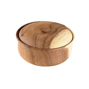 Bol de rangement pour fruits en bois Xiangsi fabriqué en usine avec couvercle, design rétro, moulage intégré pour fruits secs, collations, nouilles instantanées - Product Image 5