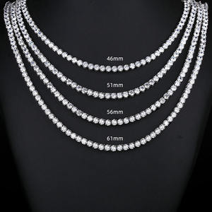 Messi Jewelry 14K oro sólido blanco corte redondo moissanite tenis collar ajuste Estilo clásico - Product Image 6