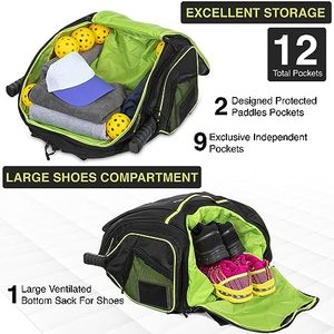 Échantillon gratuit Sac de raquette de pickleball de tennis de grande taille et de bonne qualité à un coût compétitif Sac de pagaie de pickleball en tissu Oxford - Product Image 2