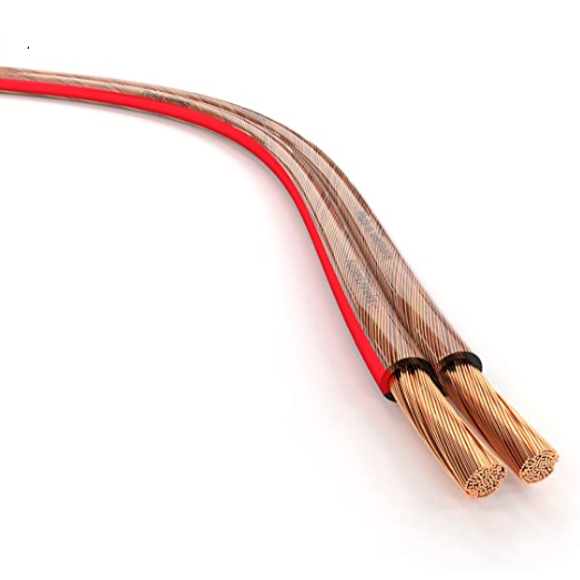 High Quality 12AWG 2C Parallel OFC Conductor PVC Transparent 50FT Speaker Cable