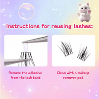 Kit d'extensions de cils en grappe faites à la main pour la vente en gros, cils individuels en grappe de style naturel, épaisseur 0,07 mm, faux cils